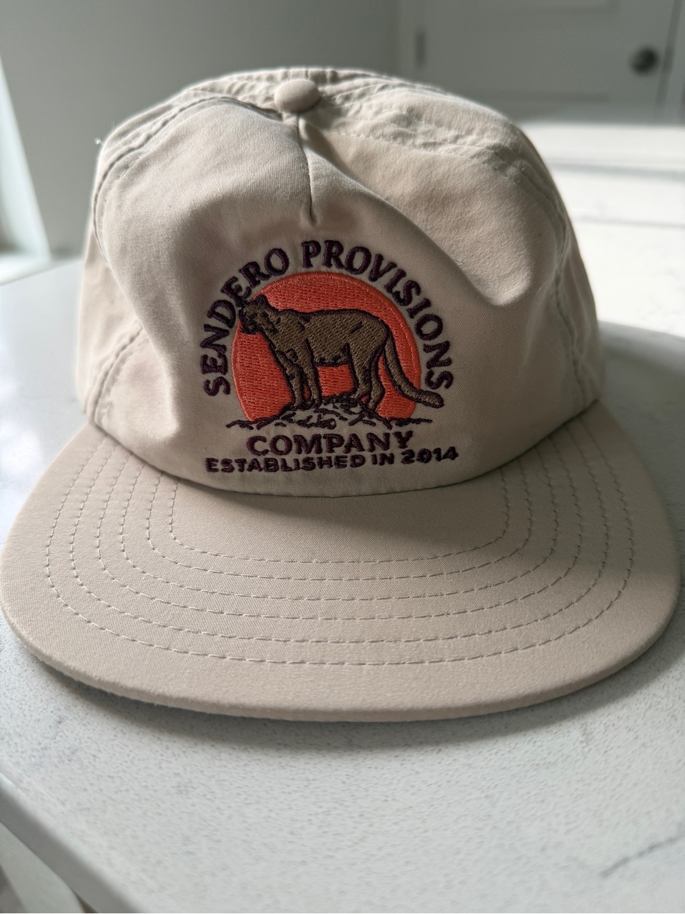 Sendero Provisions Mountain Lion Hat Cream Khaki Snapback Cap - Picture 2 of 6